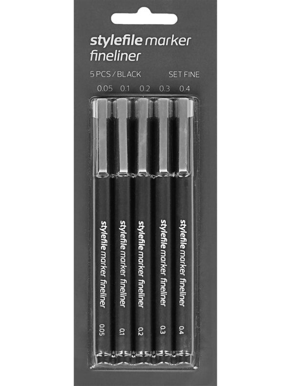 Fineliner Fine 5pcs black-1