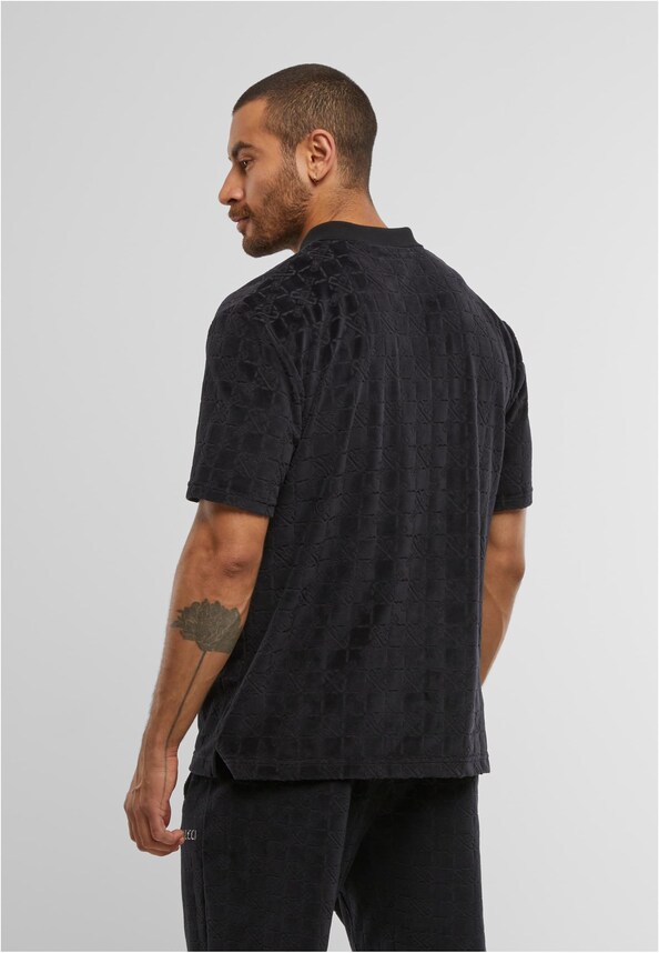 MONOGRAM VELOUR POLO SHIRT-1