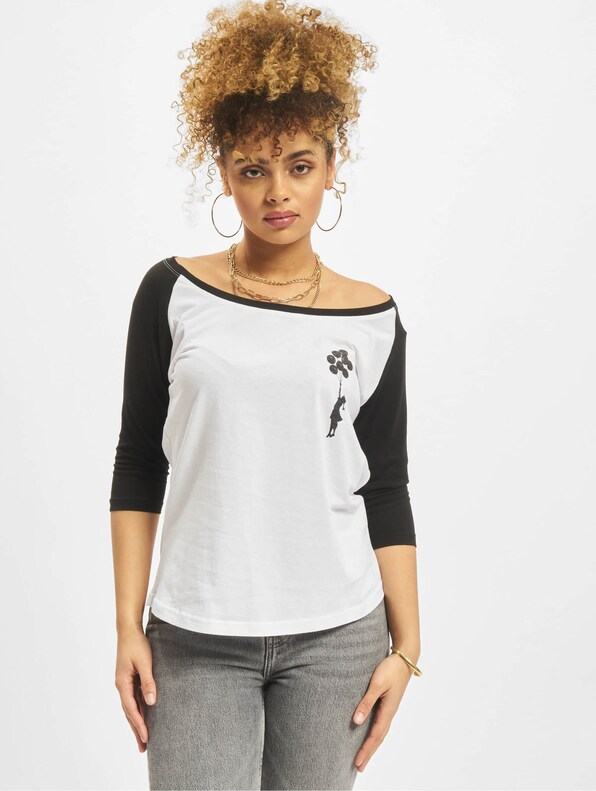 Ladies Brandalised - Banksy´s Graffiti Balloons Raglan Tee-2