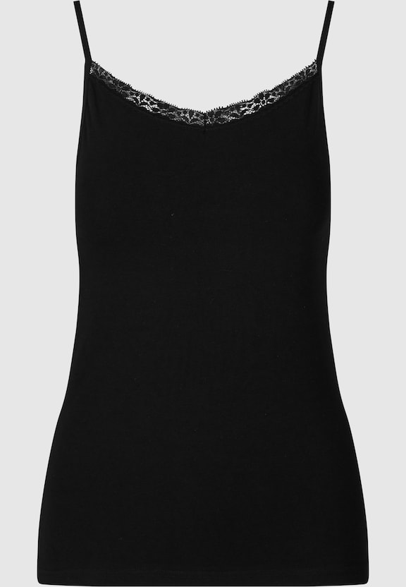 Ladies Basic Tank Top Cotton Lace 2-Pack-1