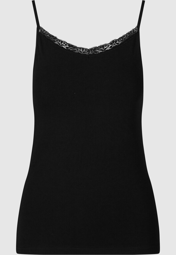 Ladies Basic Tank Top Cotton Lace 2-Pack-1