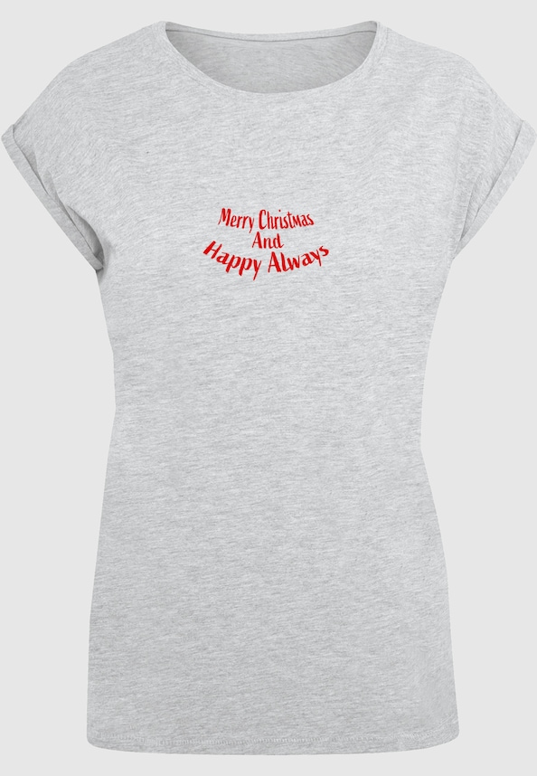 Ladies Merry Christmas And Happy Always Extended Shoulder -2