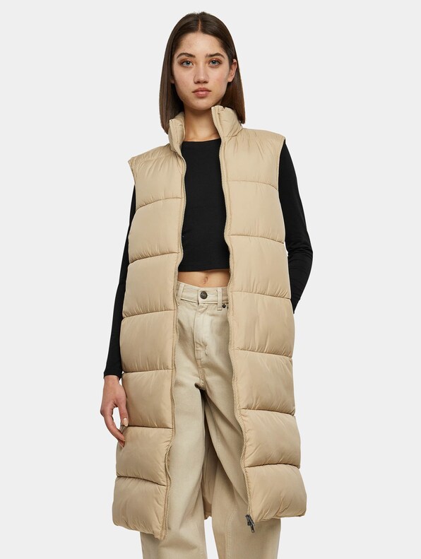 Ladies Long Puffer Vest-0