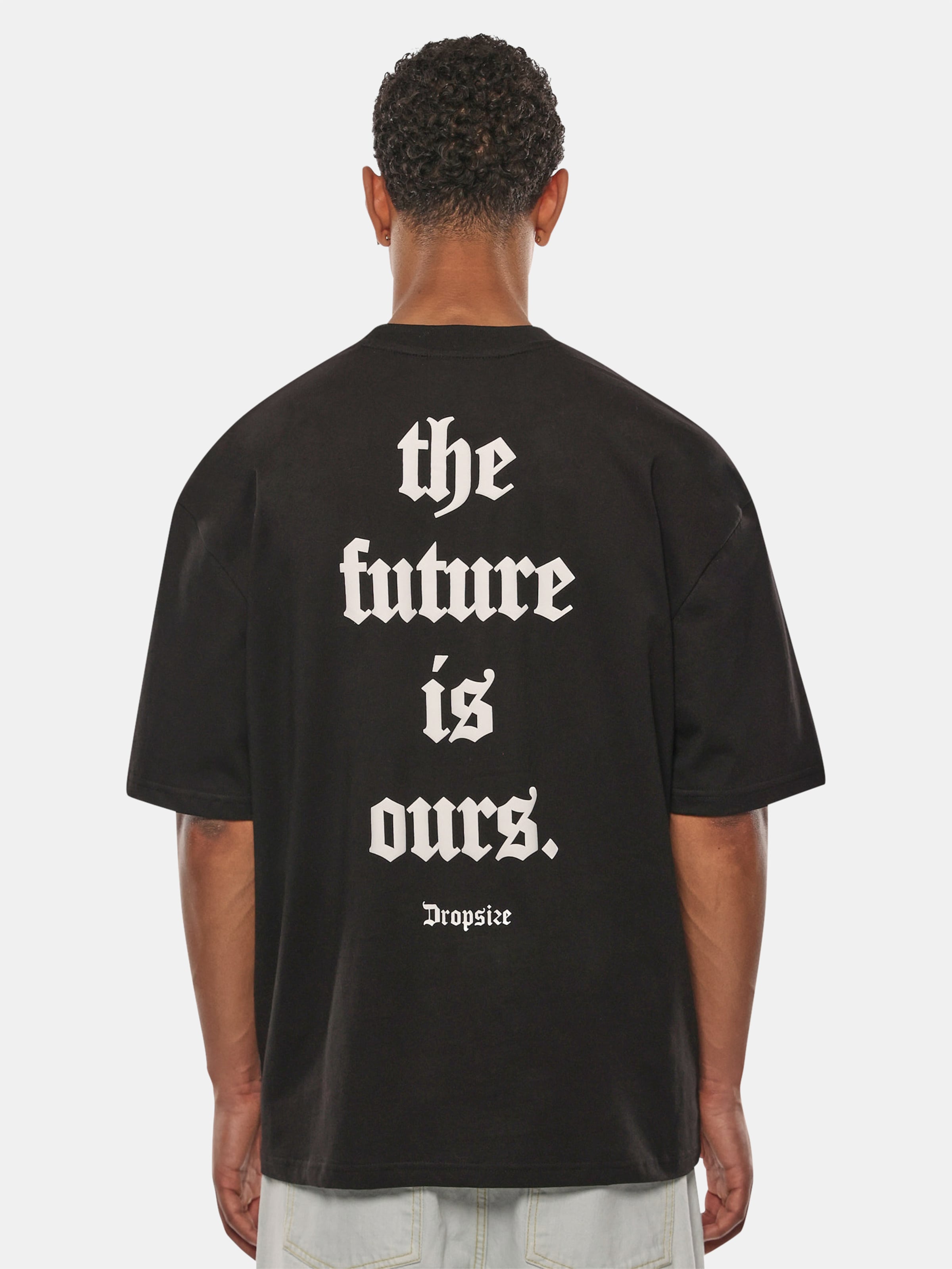 Dropsize Heavy Oversize Future T-Shirt op kleur zwart, Maat XL