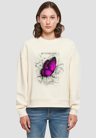 Ladies Butterflies Oversized Crewneck