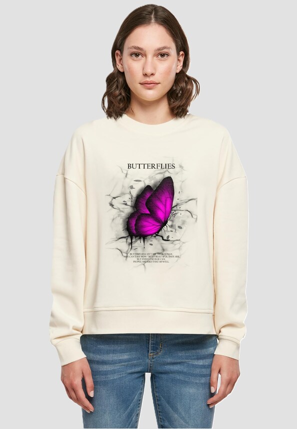Ladies Butterflies Oversized Crewneck-0