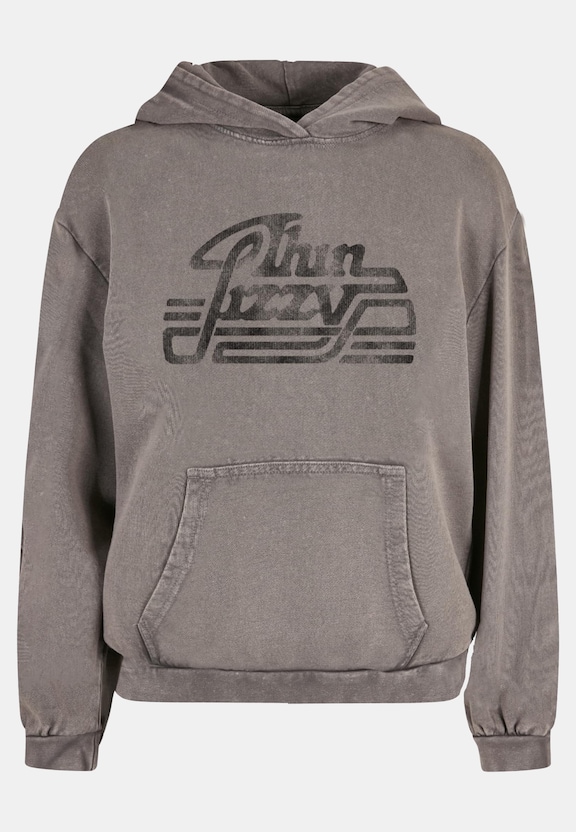 Ladies Thin Lizzy - Logo Rocker Acid Washed Oversize -2