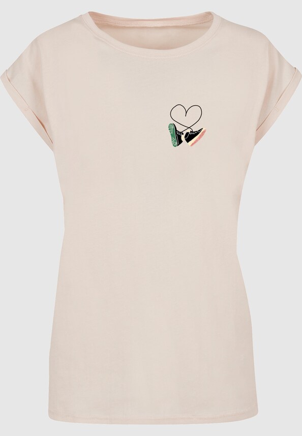 Ladies Kicks Love Extended Shoulder Tee-2