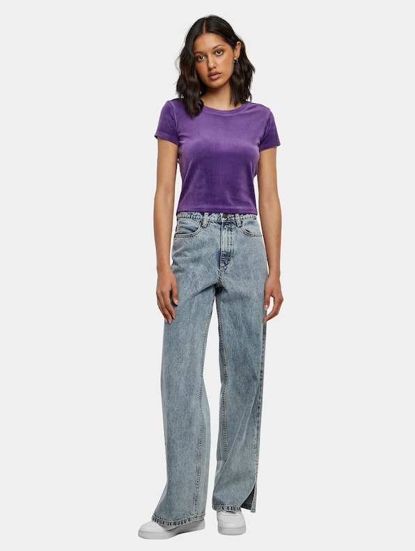 Ladies Short Velvet Tee-3