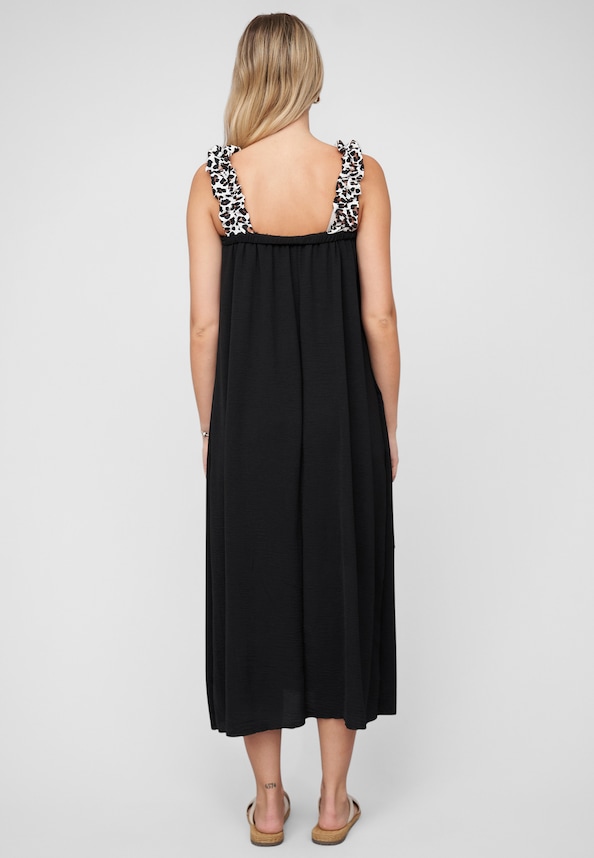 A-Line Dress with leo print straps-1