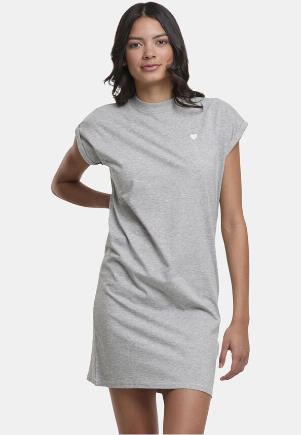 Heart EMB Ladies Turtle Extended Shoulder Dress-0