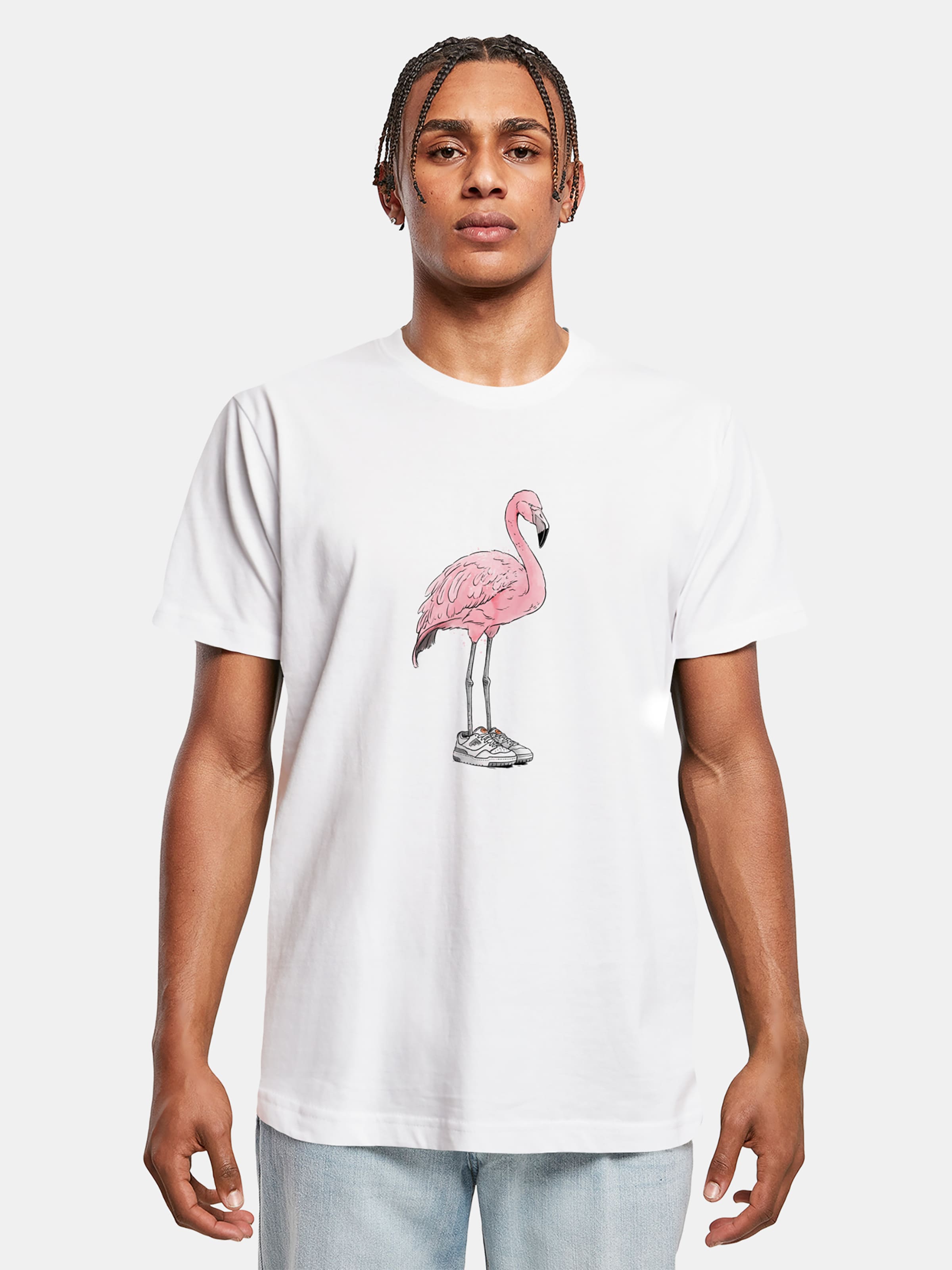Mister Tee Flamingo Baller T-Shirts Männer,Unisex op kleur wit, Maat XXL