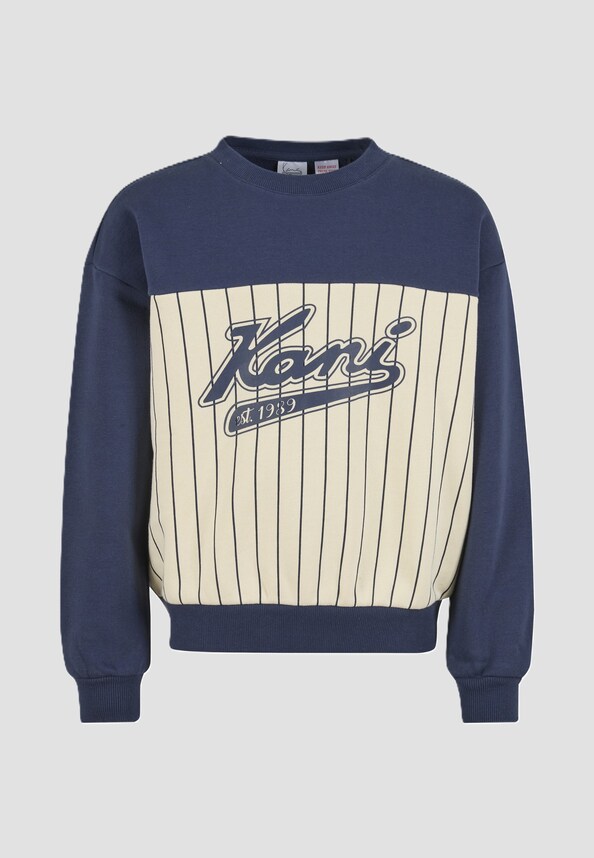 Varsity Pinstripe Crewneck Junior-0