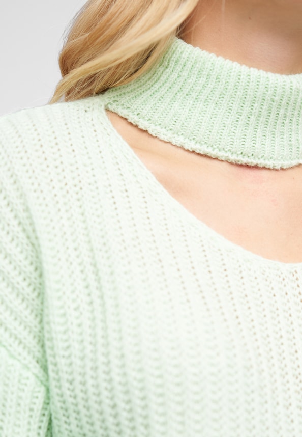 Pullover mit Stehrollkragen und V-Ausschnitt-5