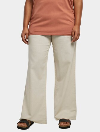 Ladies High Linen Mixed Wide Leg