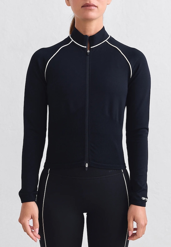 Shape Seamless Contrast Zip Jacket-0