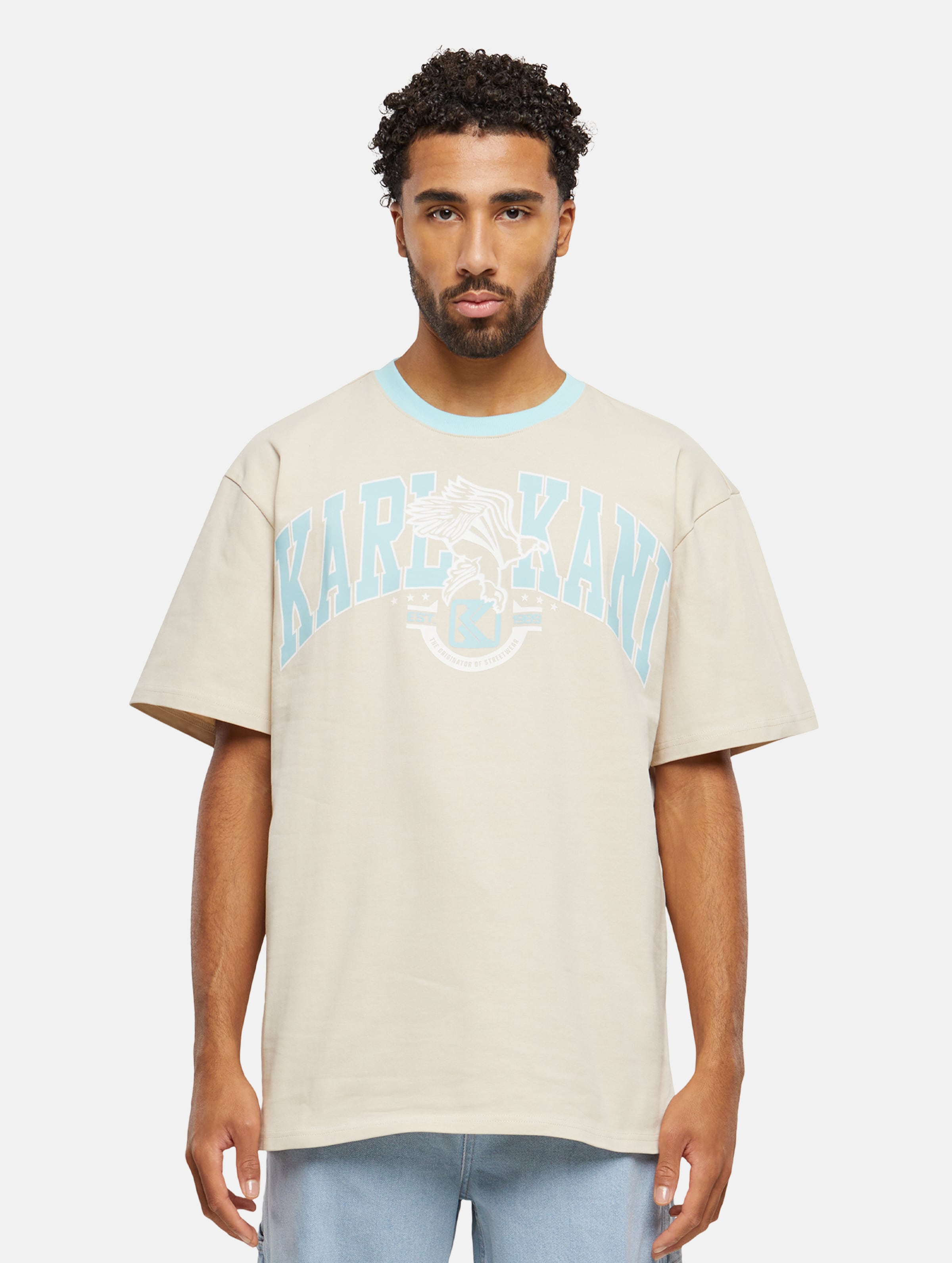 Karl Kani Original Eagle Print T-Shirt op kleur beige, Maat XS