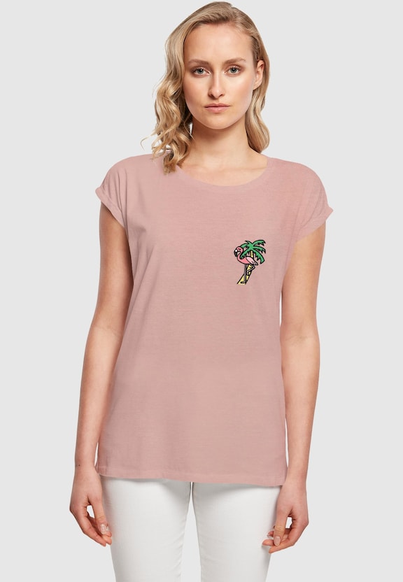 Ladies Flamingo Extended Shoulder Tee-0