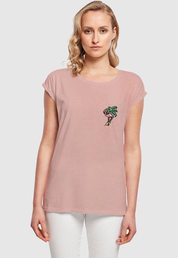 Ladies Flamingo Extended Shoulder Tee-0