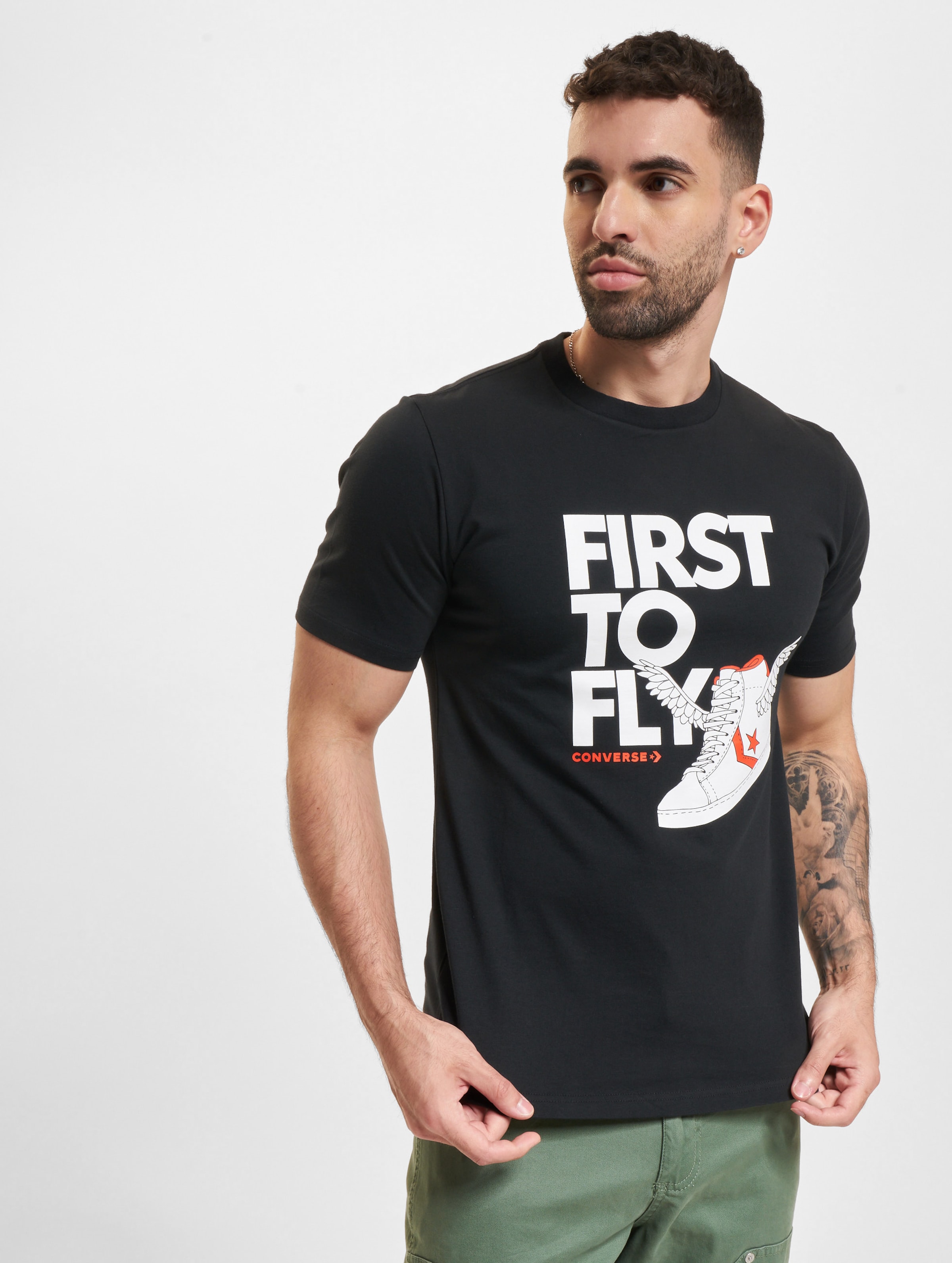 Converse First to Fly T-Shirt Männer,Unisex op kleur zwart, Maat S