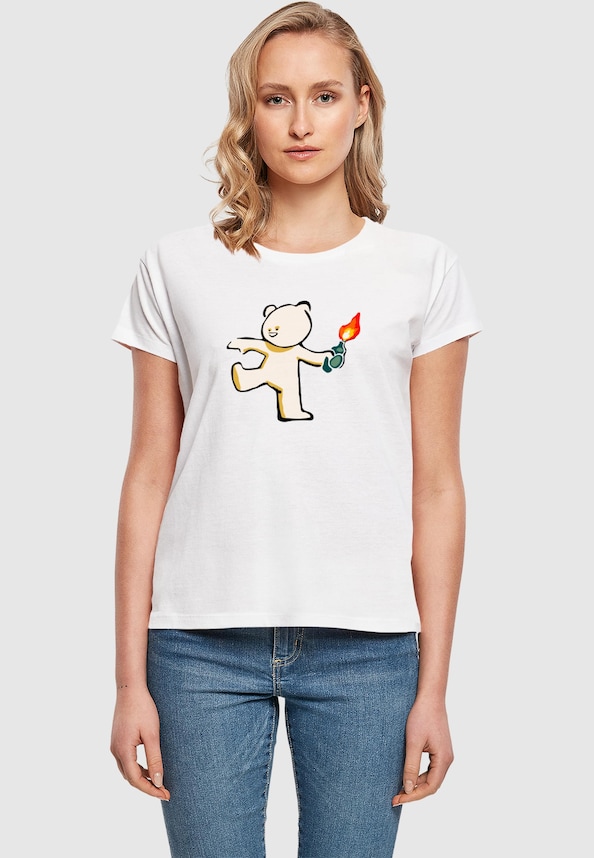 Ladies Brandalised - Molotov Teddy Box Tee-0