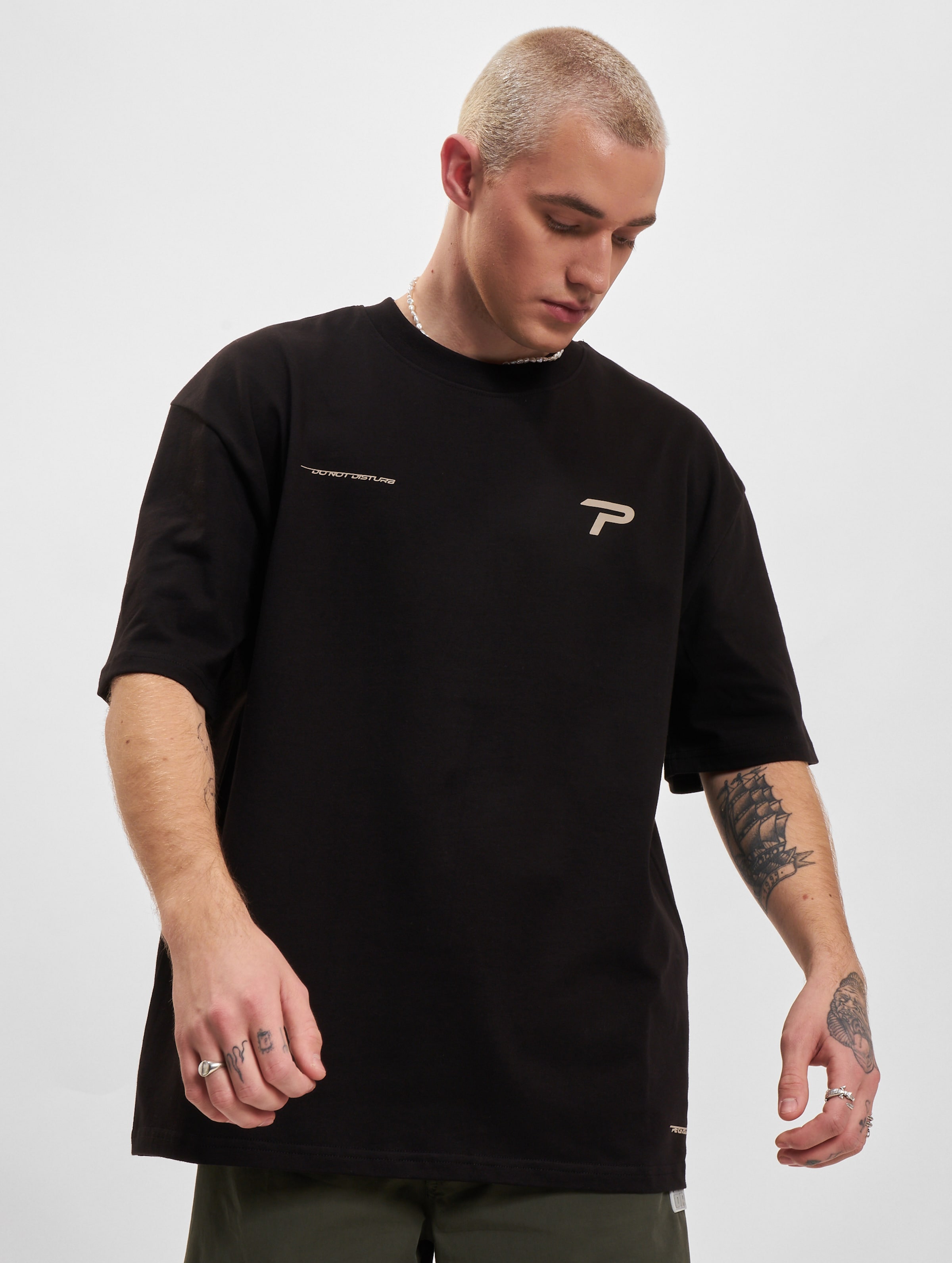 PEGADOR Barone Oversized T-Shirt Mannen op kleur zwart, Maat XXL