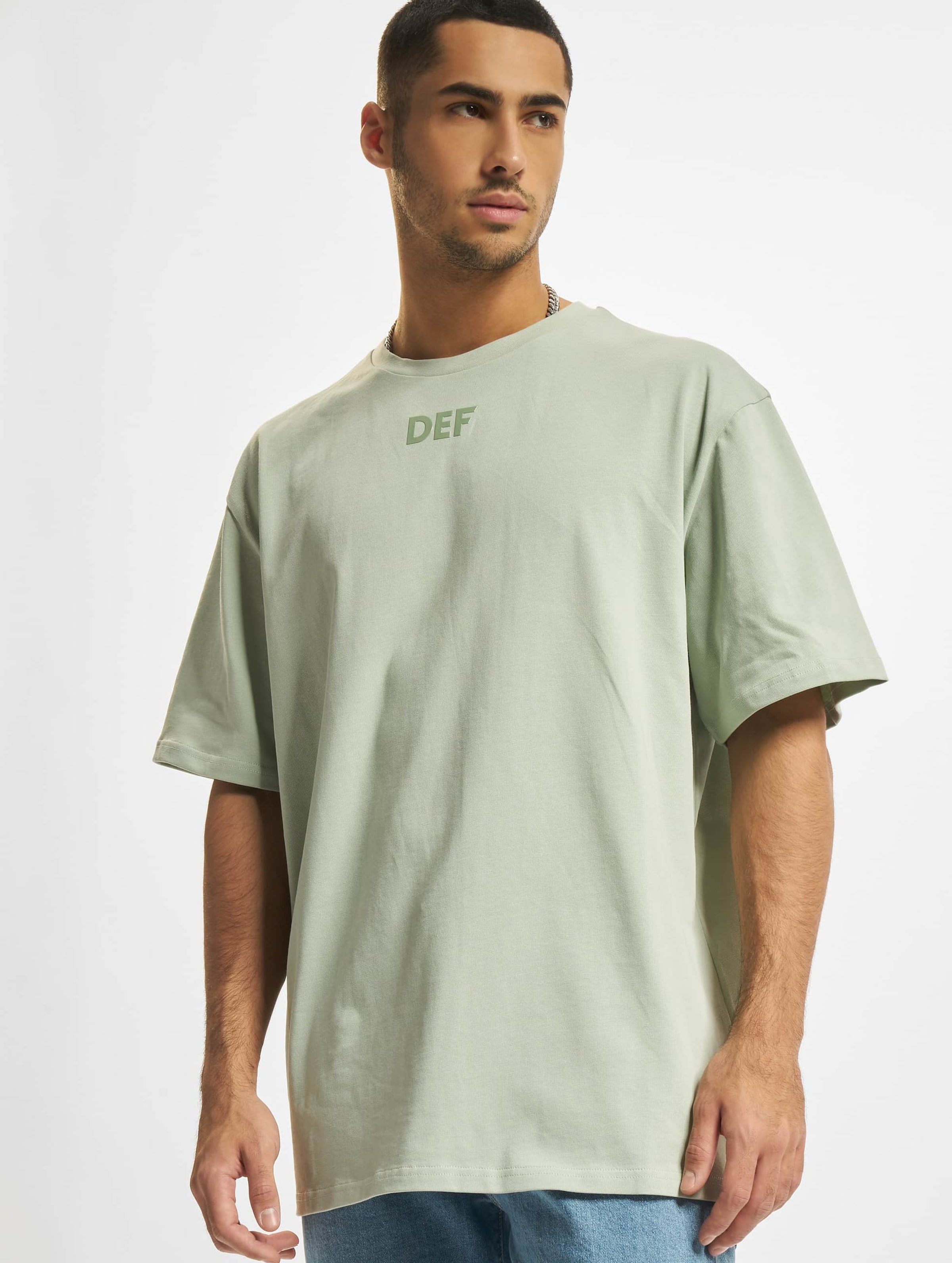 DEF Silicone Print T-Shirt Mannen op kleur groen, Maat S