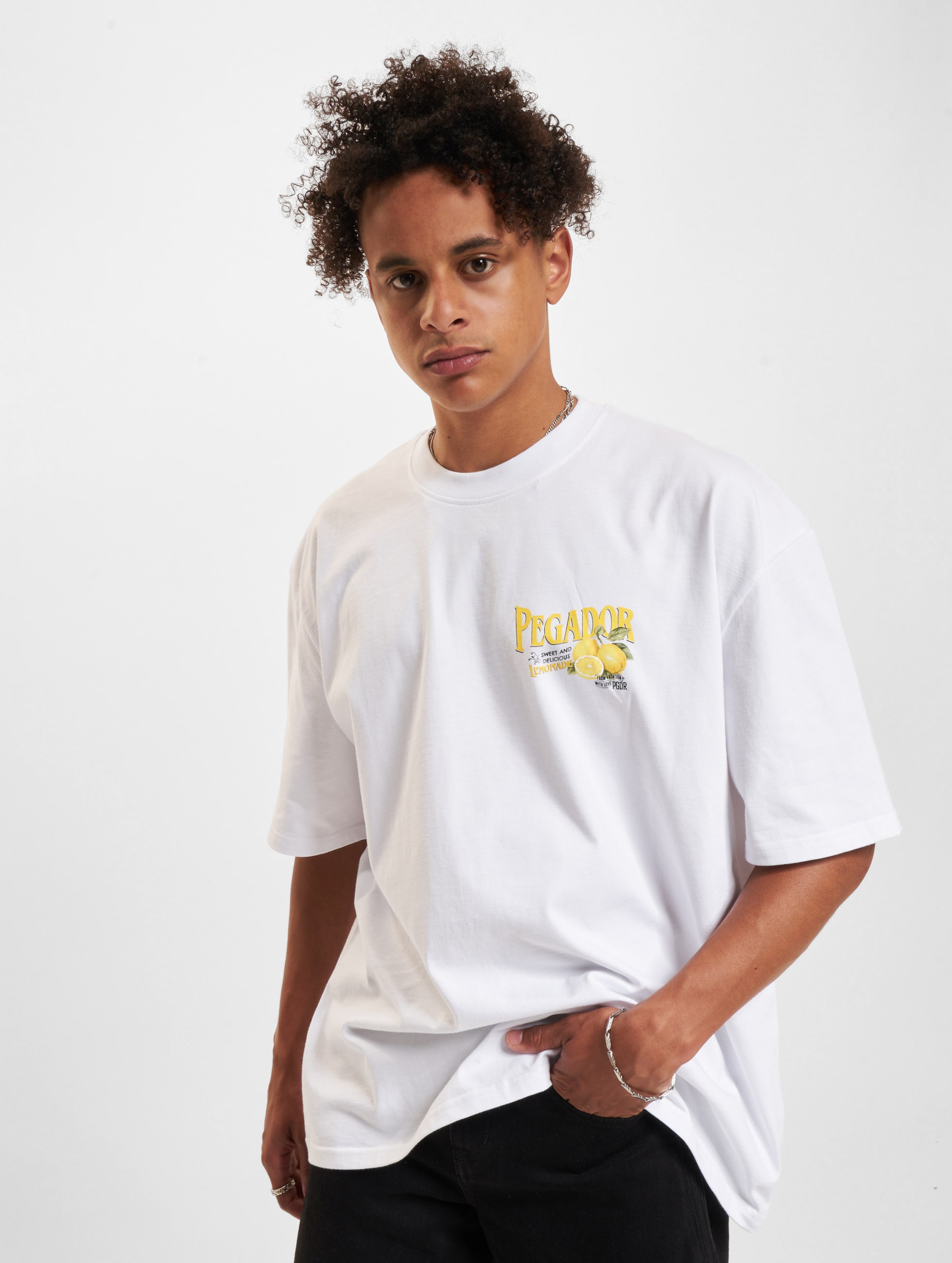 PEGADOR Pegador Fuller Oversized T-Shirt Männer,Unisex op kleur wit, Maat L