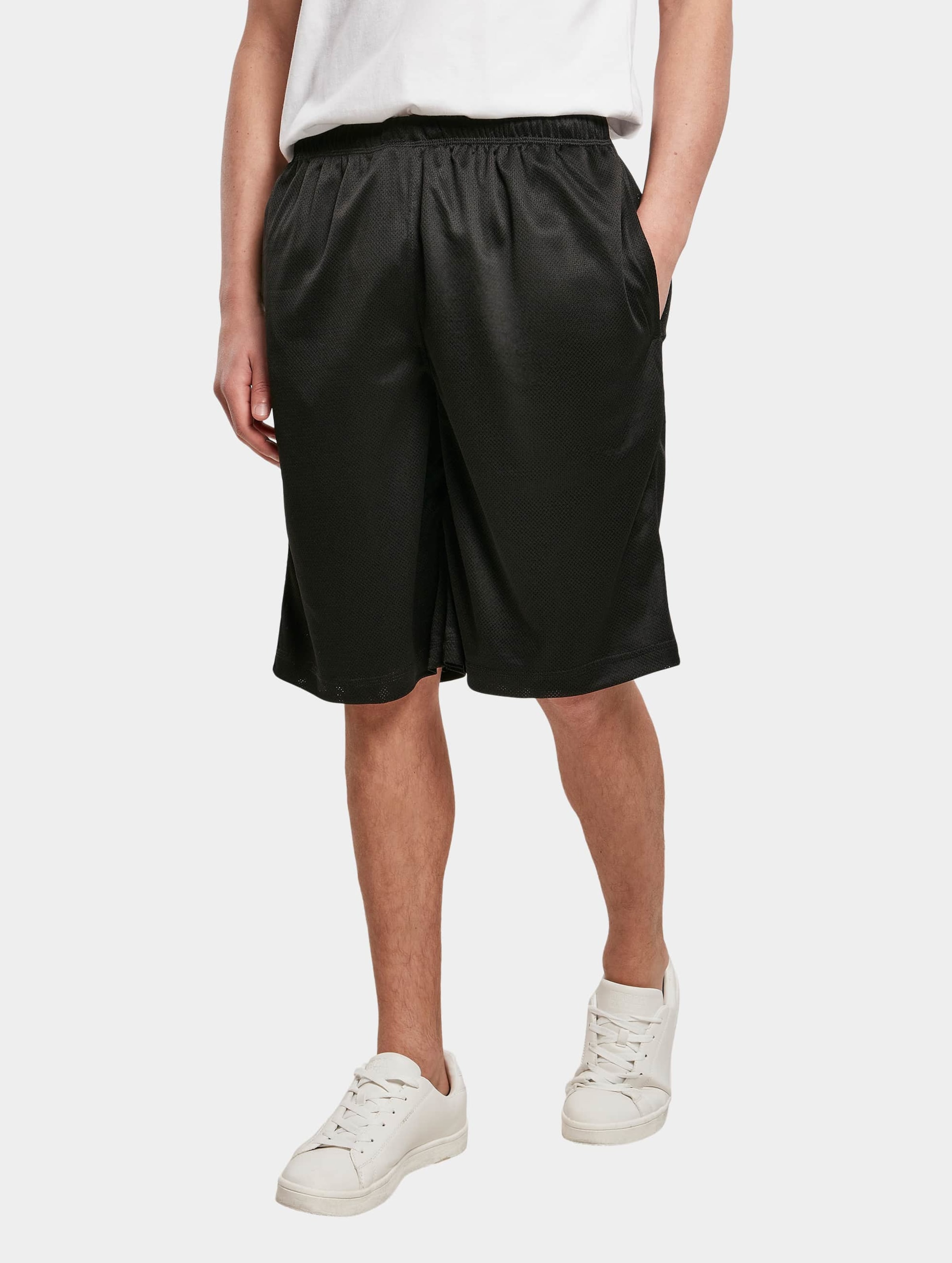 Build Your Brand Mesh Shorts Mannen op kleur zwart, Maat 3XL