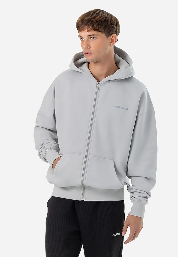 PEGADOR Colne Logo Oversized Sweat Zip Hoodies-1