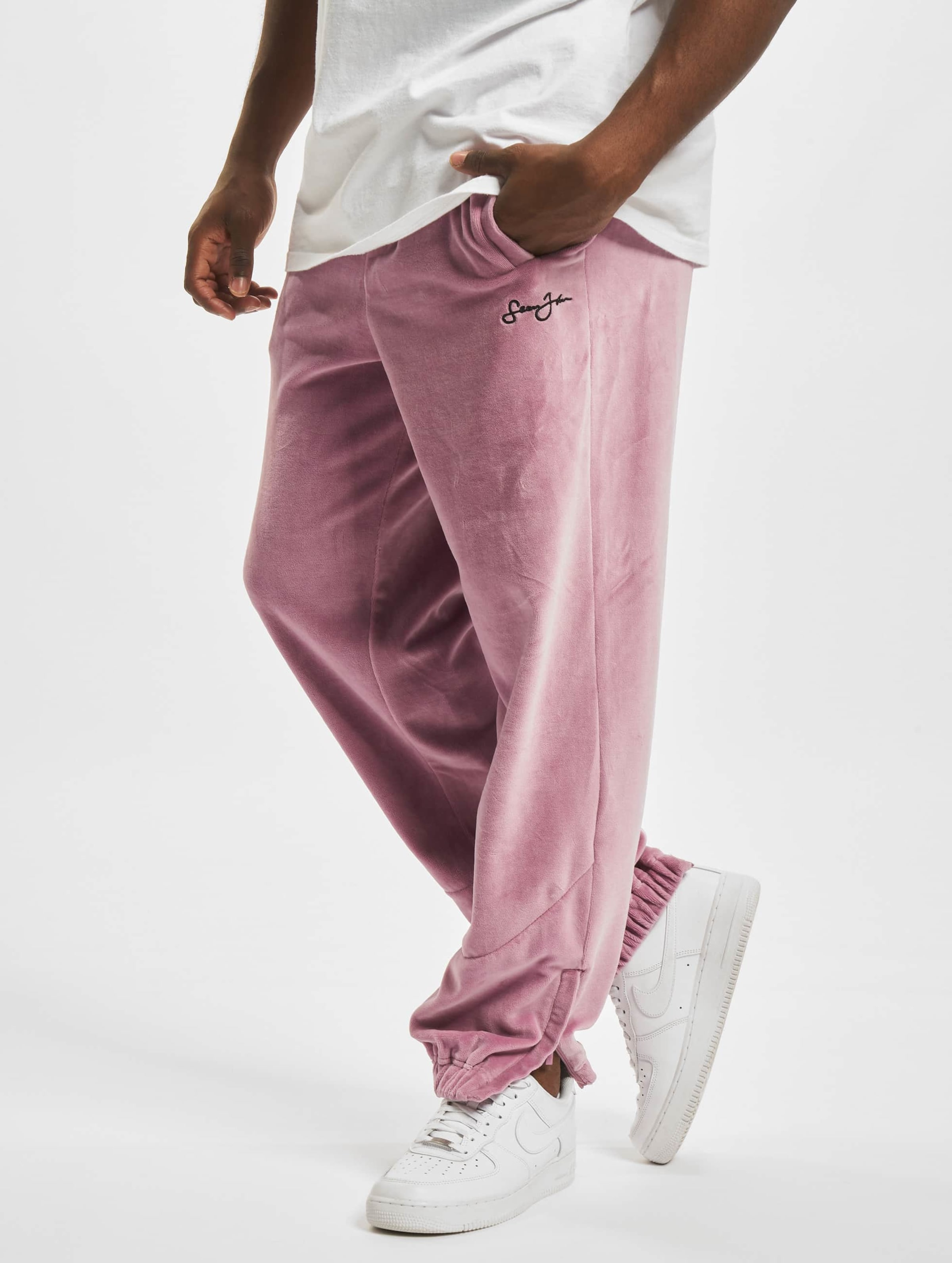 Sean John Script Logo Essential Velours Jogginghose Männer,Unisex op kleur violet, Maat XXL