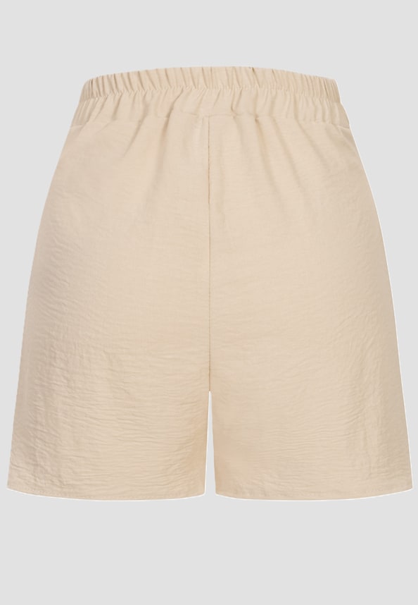 Cloud5ive Damen Shorts mit Deko-Bindegürtel u Elastikbund-3