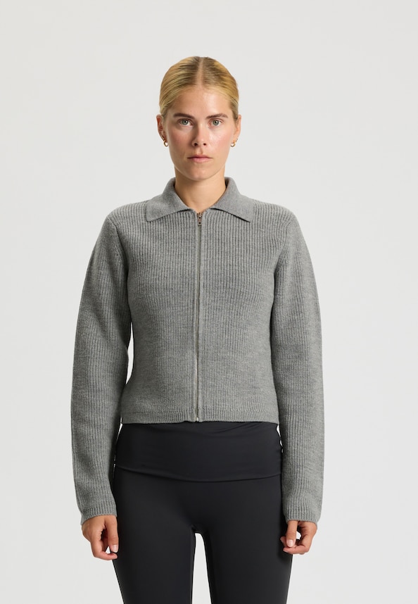 Wool Zip Cardigan Keep Me-0