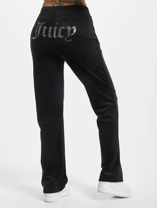 Juicy Couture VELOUR TRACK PANTS WITH DIAMANTE BRANDIN-0