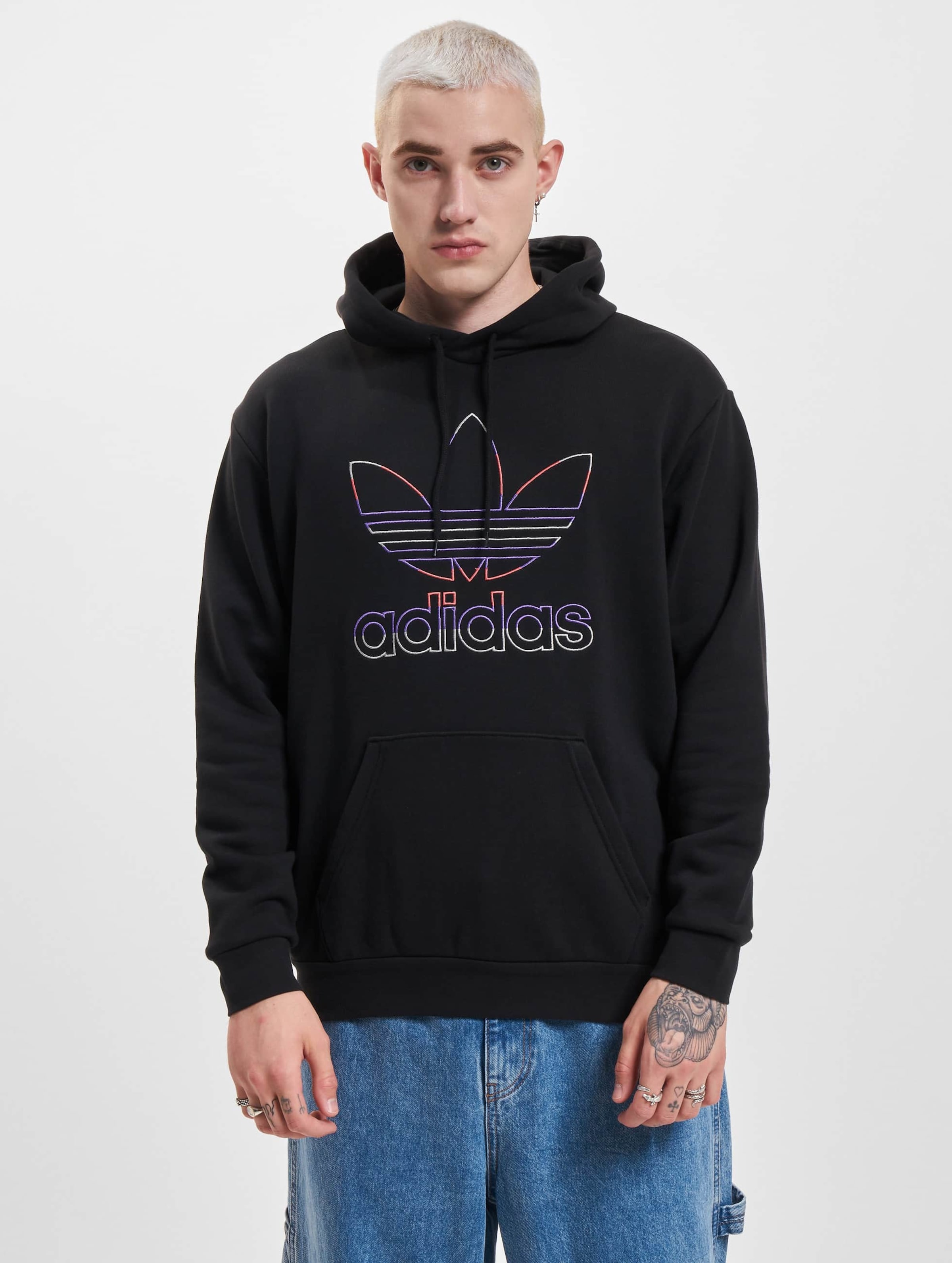 Adidas hoodie trefoil store black