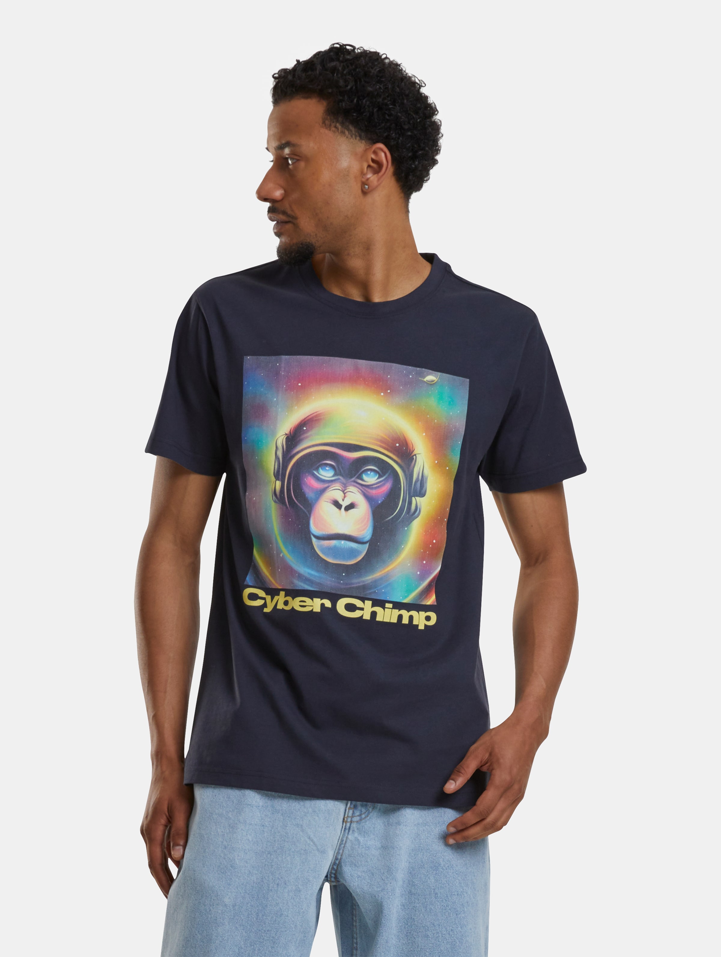 Mister Tee Heren Tshirt -XXL- Cyber Chimp Blauw