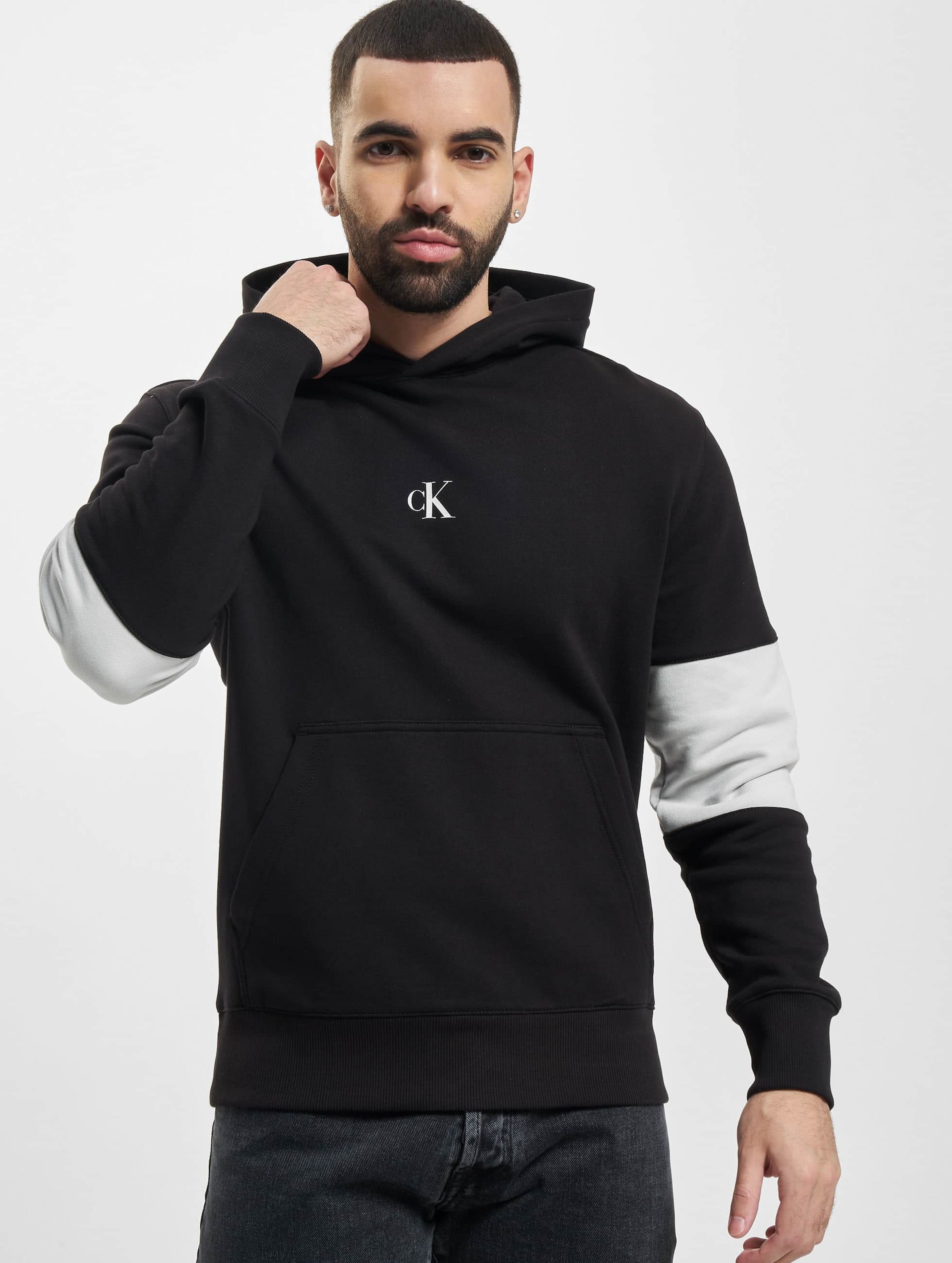 Calvin klein stripe logo hoodie deals