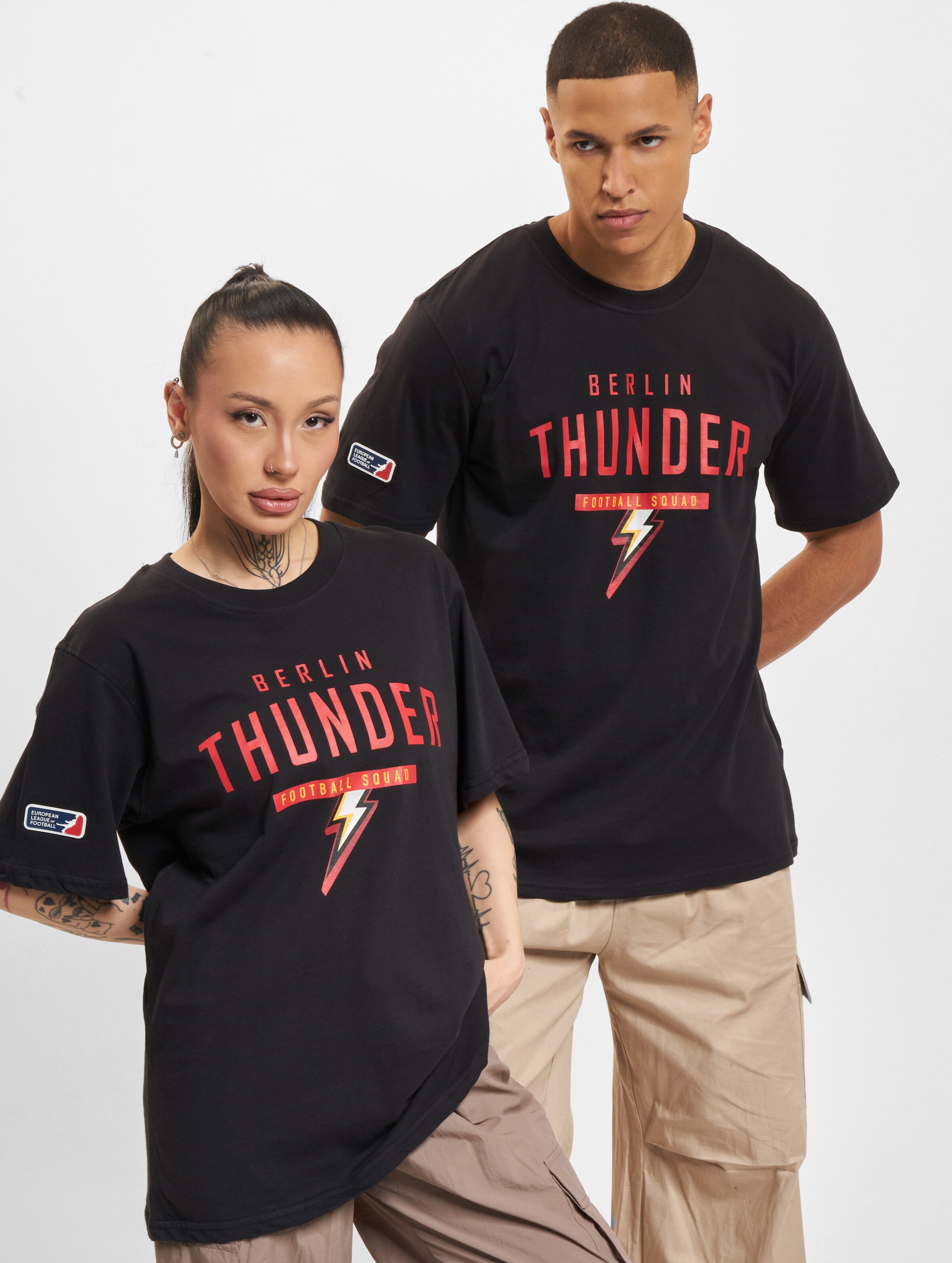 European League Of Football ELF Berlin Thunder 3 T-Shirts Unisex op kleur rood, Maat XL