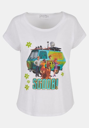 Scooby Doo Mystery Inc Group -WHT with Ladies Long Slub Tee