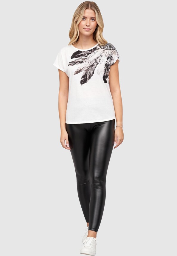 Cloud5ive Damen Viskose T-Shirt mit Traumfänger Print-2