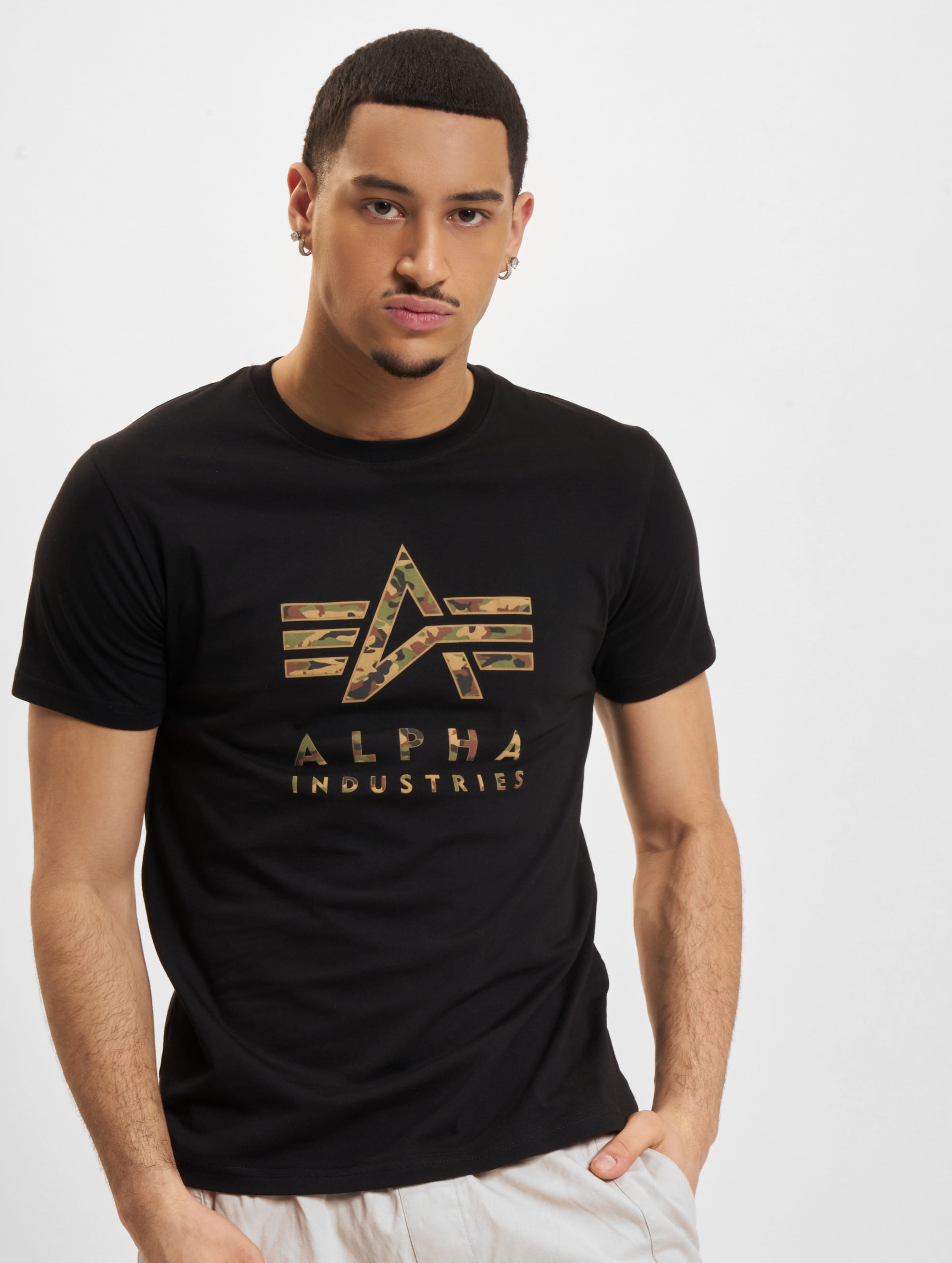 Alpha Industries Camo PP T-Shirts Mannen op kleur zwart, Maat 3XL