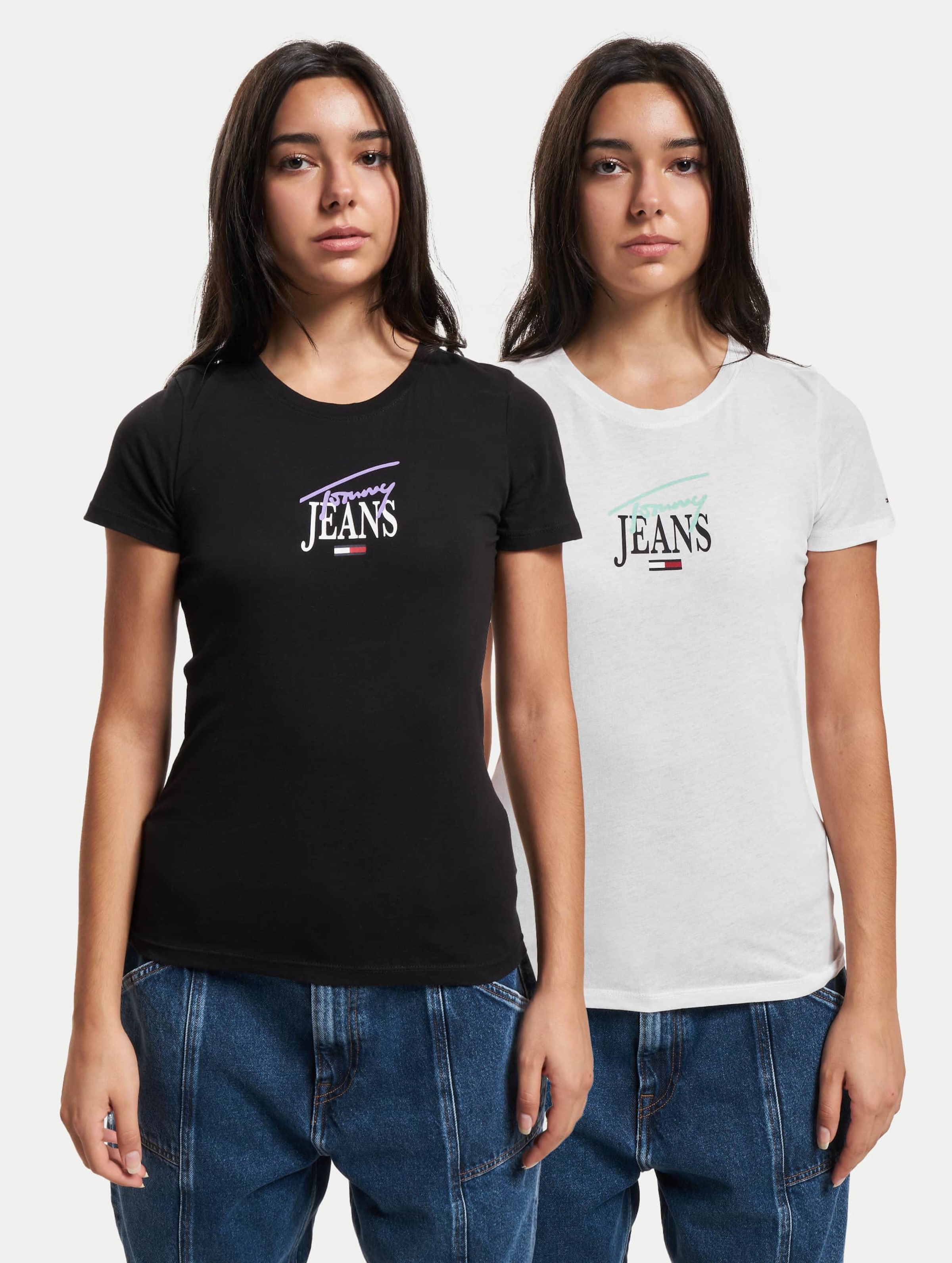 Tommy Jeans 2Pack Logo T-Shirt Vrouwen op kleur kleurrijk, Maat XS
