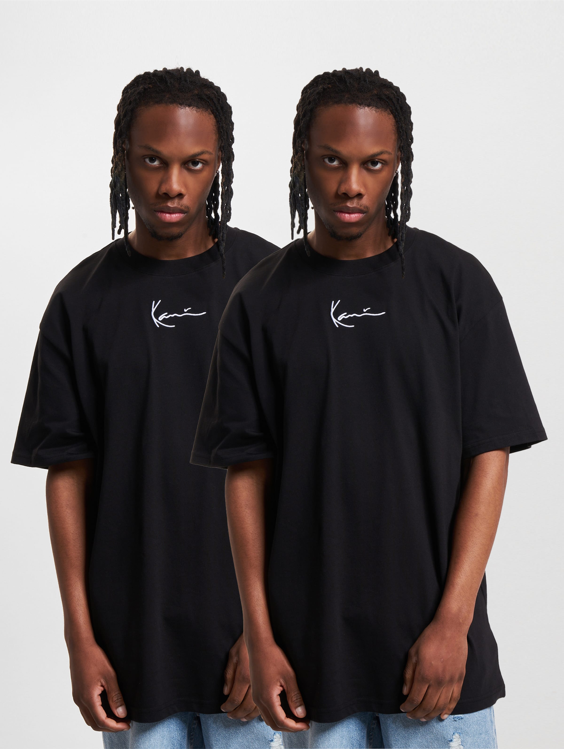 Karl Kani Small Signature 2-Pack Essential T-Shirt Mannen op kleur zwart, Maat XS