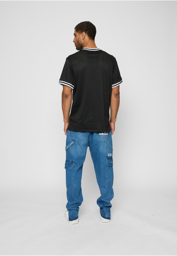 FBMQ12112BLK Fubu Varsity Mesh T-Shirt-3