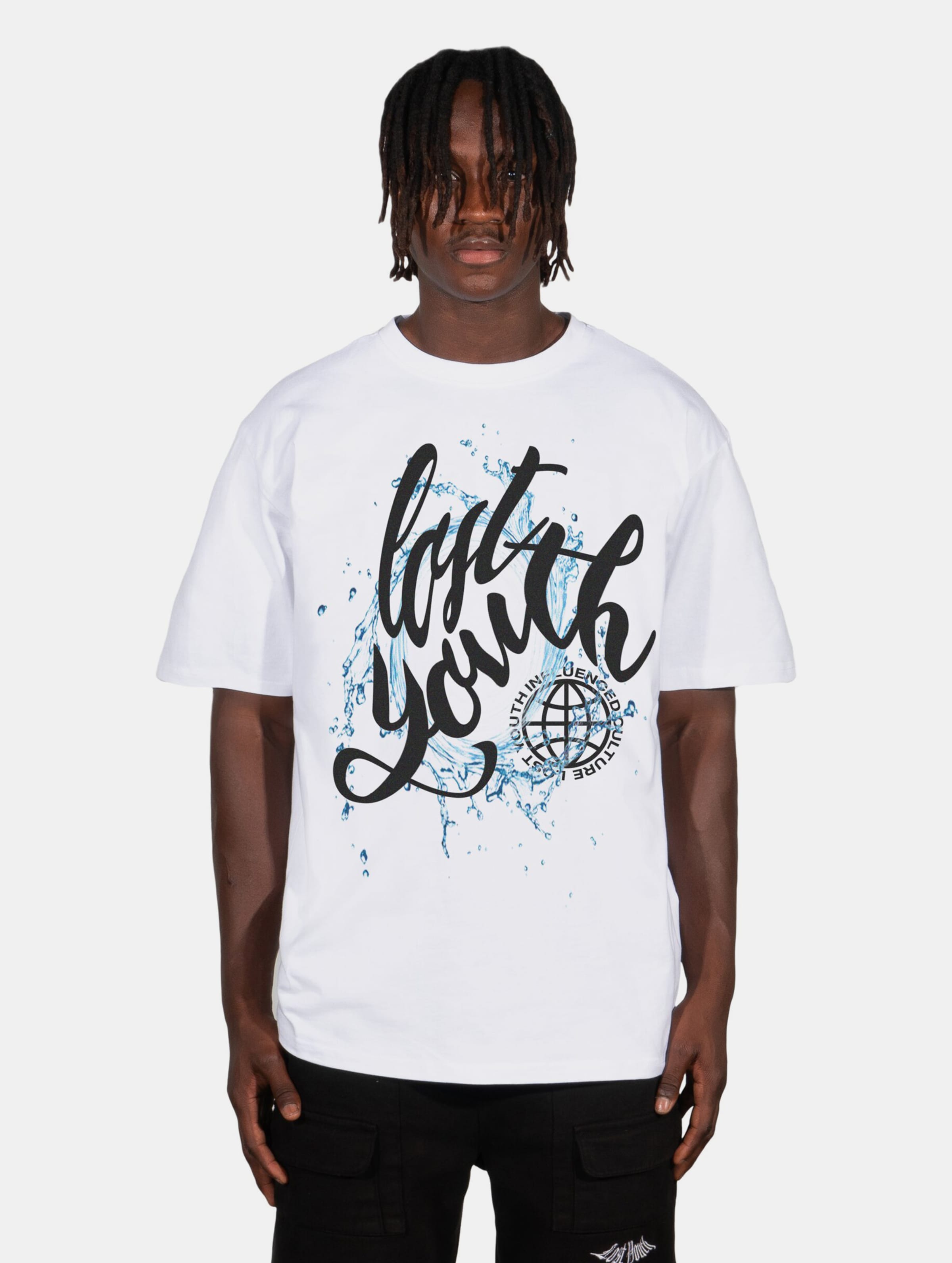 Lost Youth LY TEE - WATER V.1 Männer,Unisex op kleur wit, Maat XL
