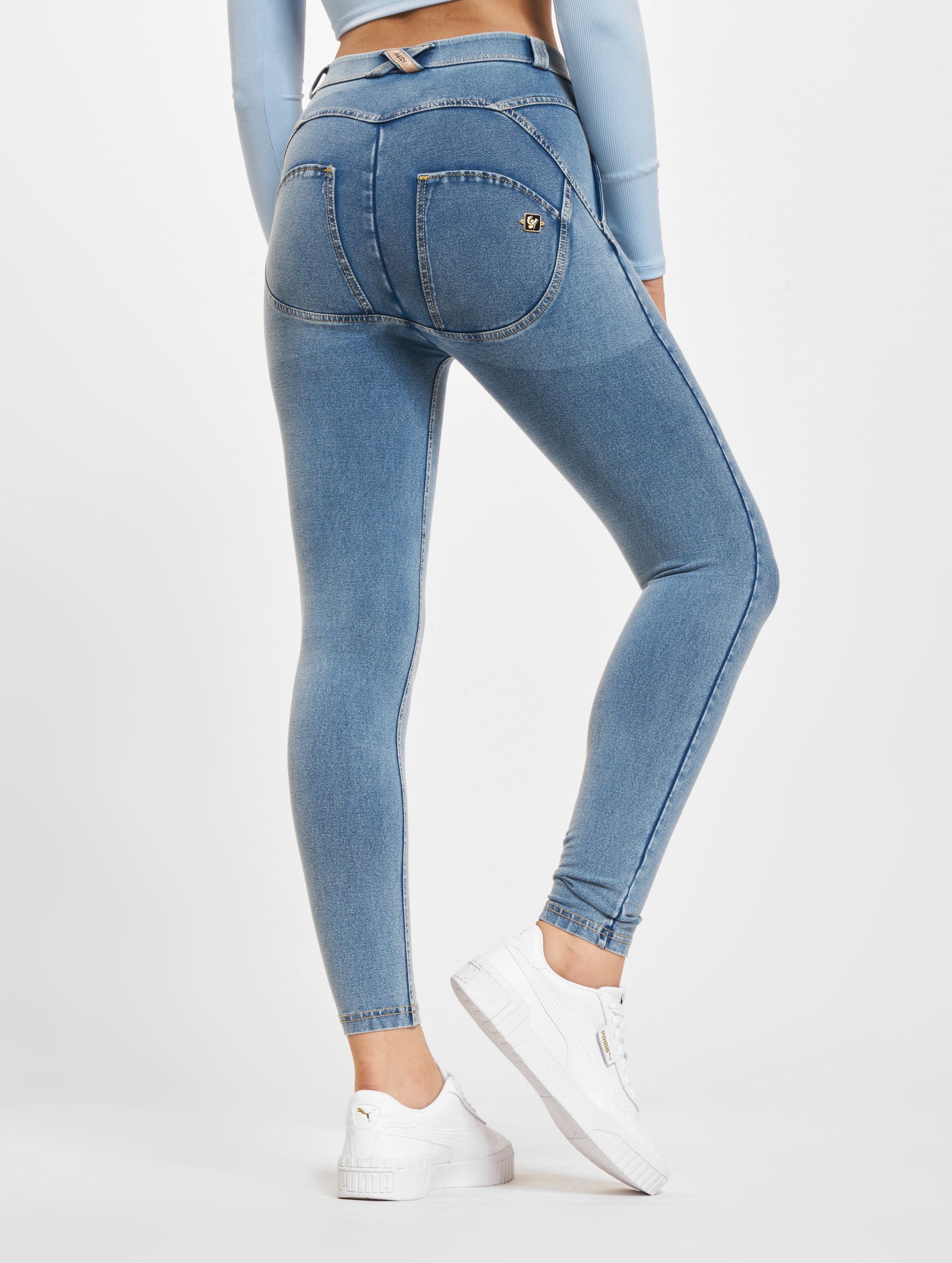 Freddy High Waist Top Skinny Fit Jeans Frauen,Unisex op kleur blauw, Maat XL