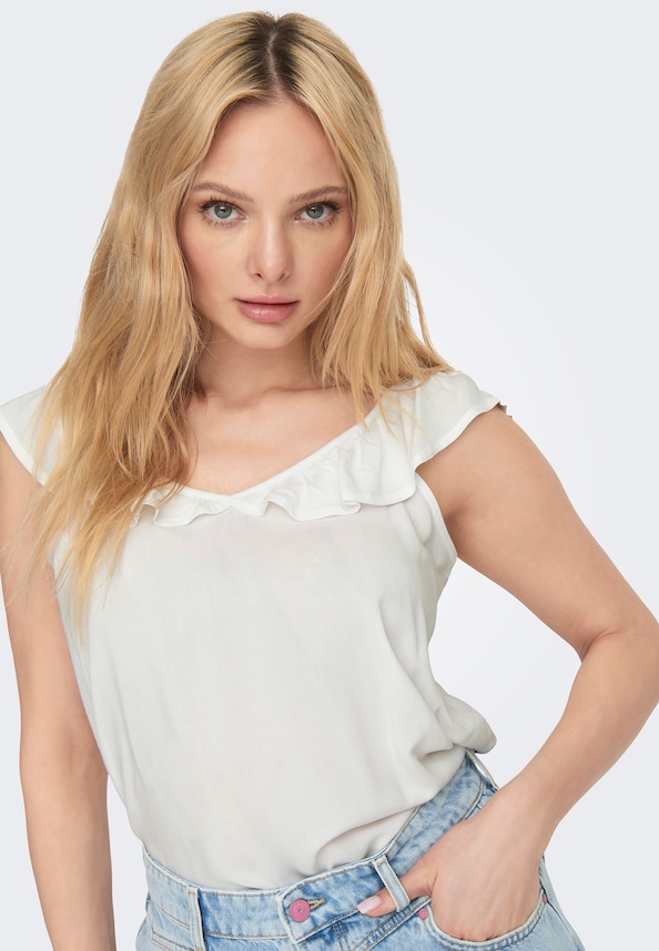 ONLY Damen V-Neck Viskose-3