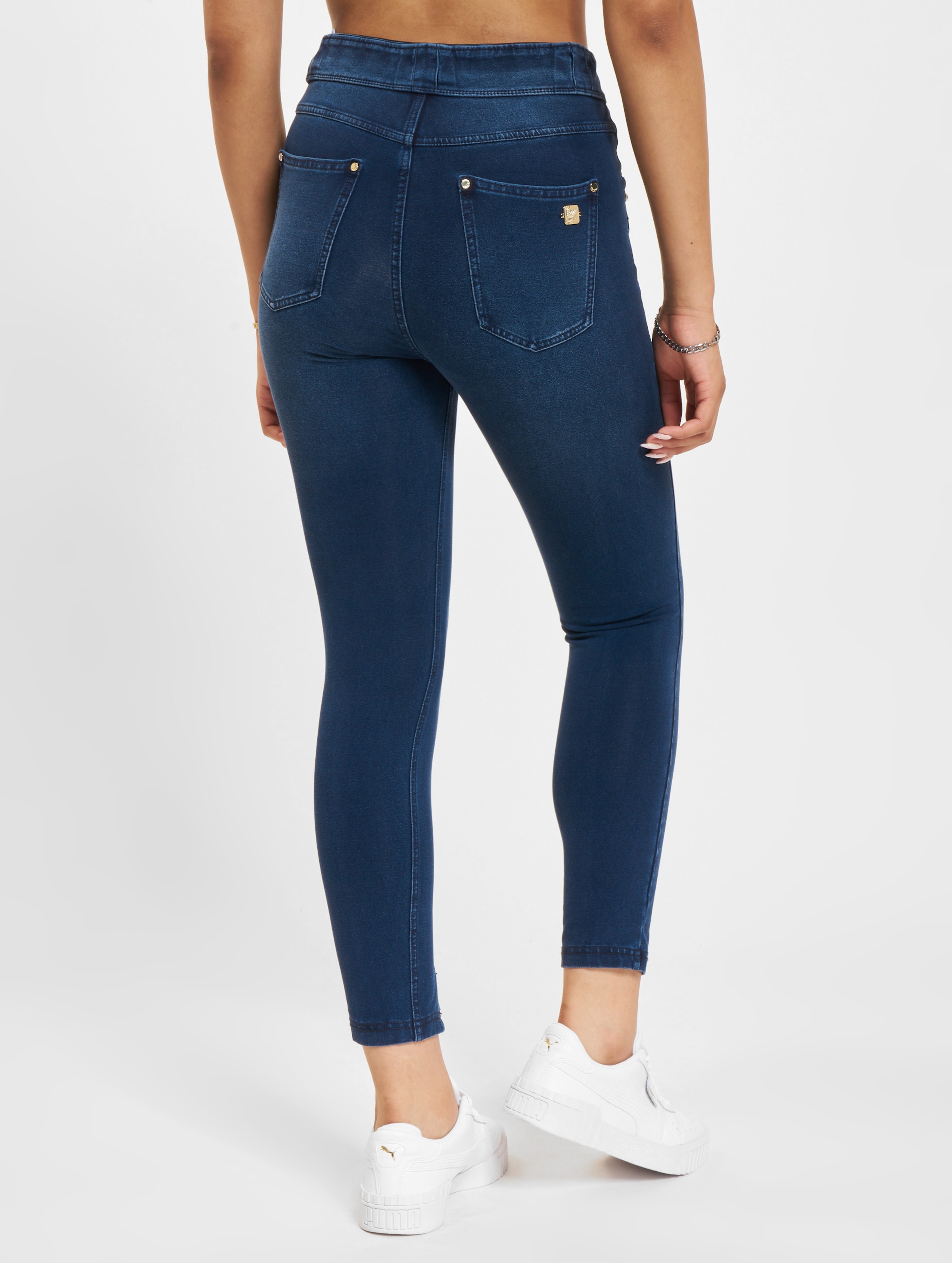 Freddy 7/8 medium waist  Skinny Fit Jeans Frauen,Unisex op kleur blauw, Maat S