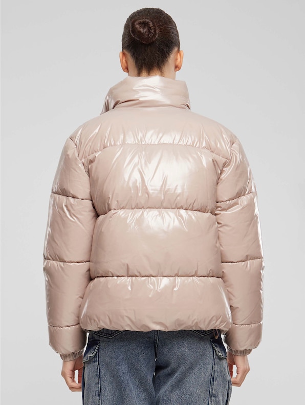 Ladies Recycled Short Shiny Puffer-1