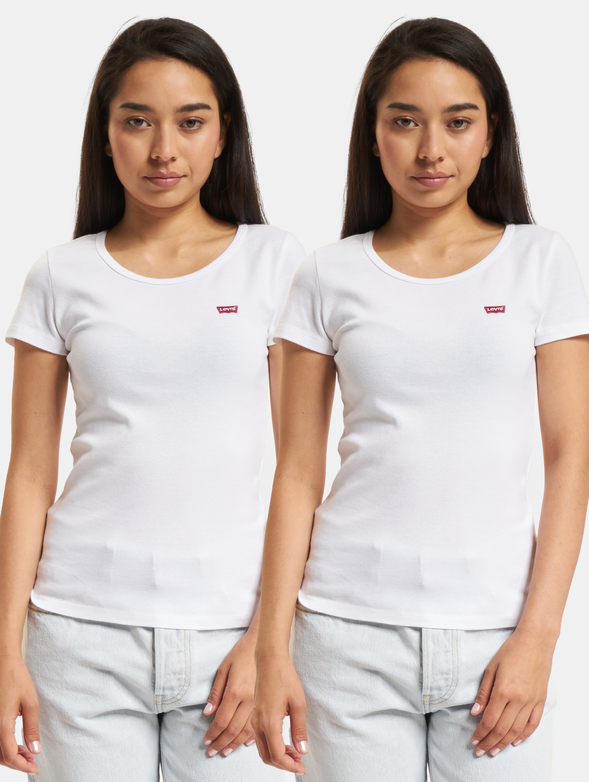 Levi's Levis 2-Pack T-Shirt Frauen,Unisex op kleur wit, Maat XS